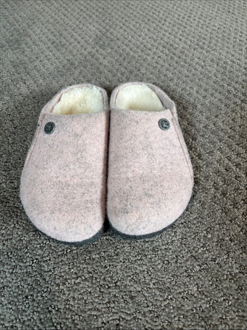 Birkenstock Kids Pink Wool Slip-On Clogs